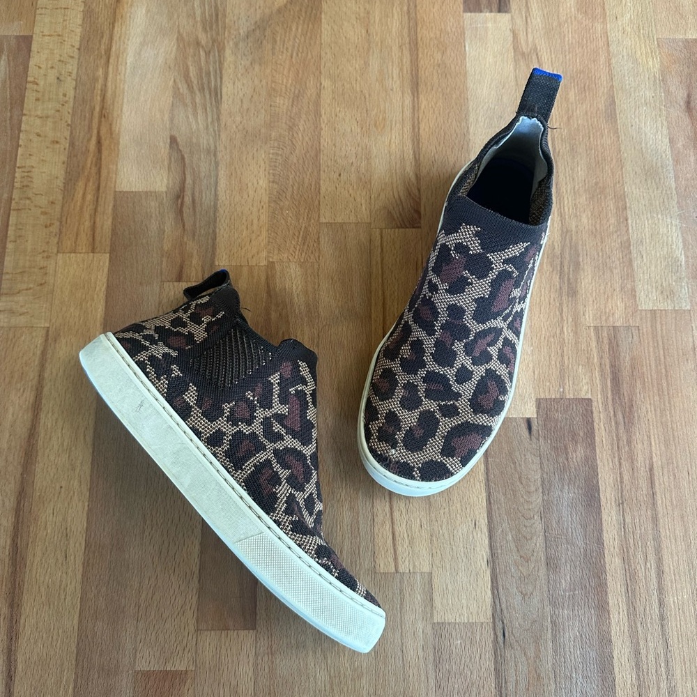 Rothy’s Leopard Print Slip-On Washable Chelsea boot